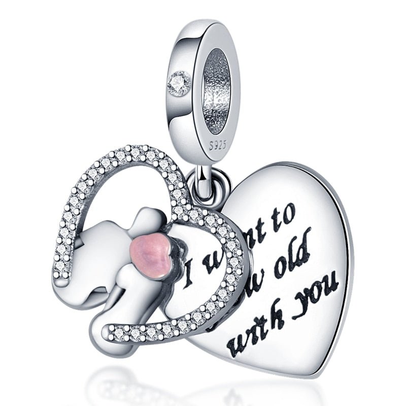 Forever in Love Charm Anhänger 925 Sterling Silber – Doppelter Herz Anhänger für Bettelarmband - CharmsLuv