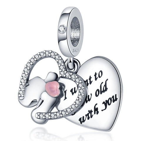Forever in Love Charm Anhänger 925 Sterling Silber – Doppelter Herz Anhänger für Bettelarmband - CharmsLuv