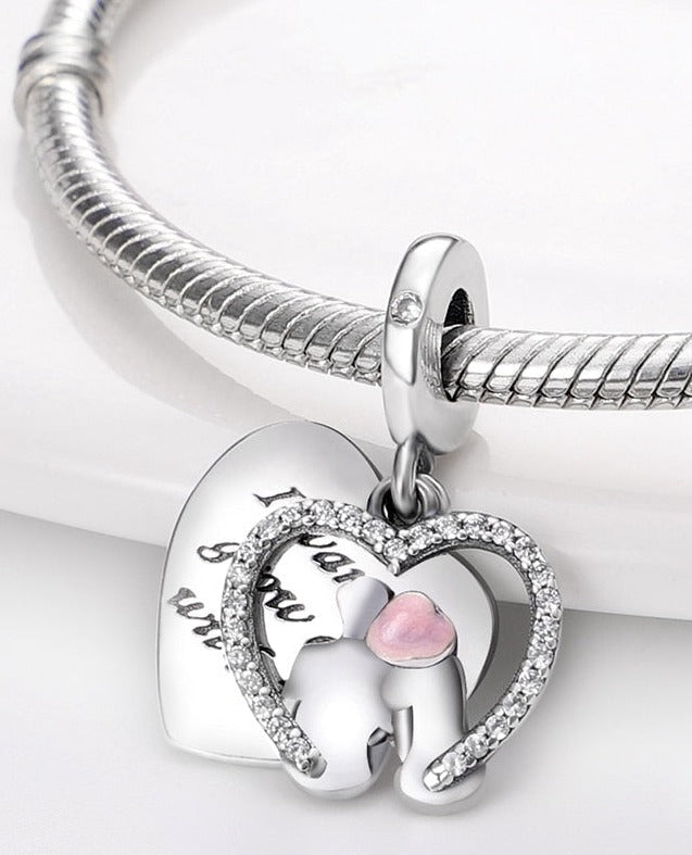 Forever in Love Charm Anhänger 925 Sterling Silber – Doppelter Herz Anhänger für Bettelarmband - CharmsLuv