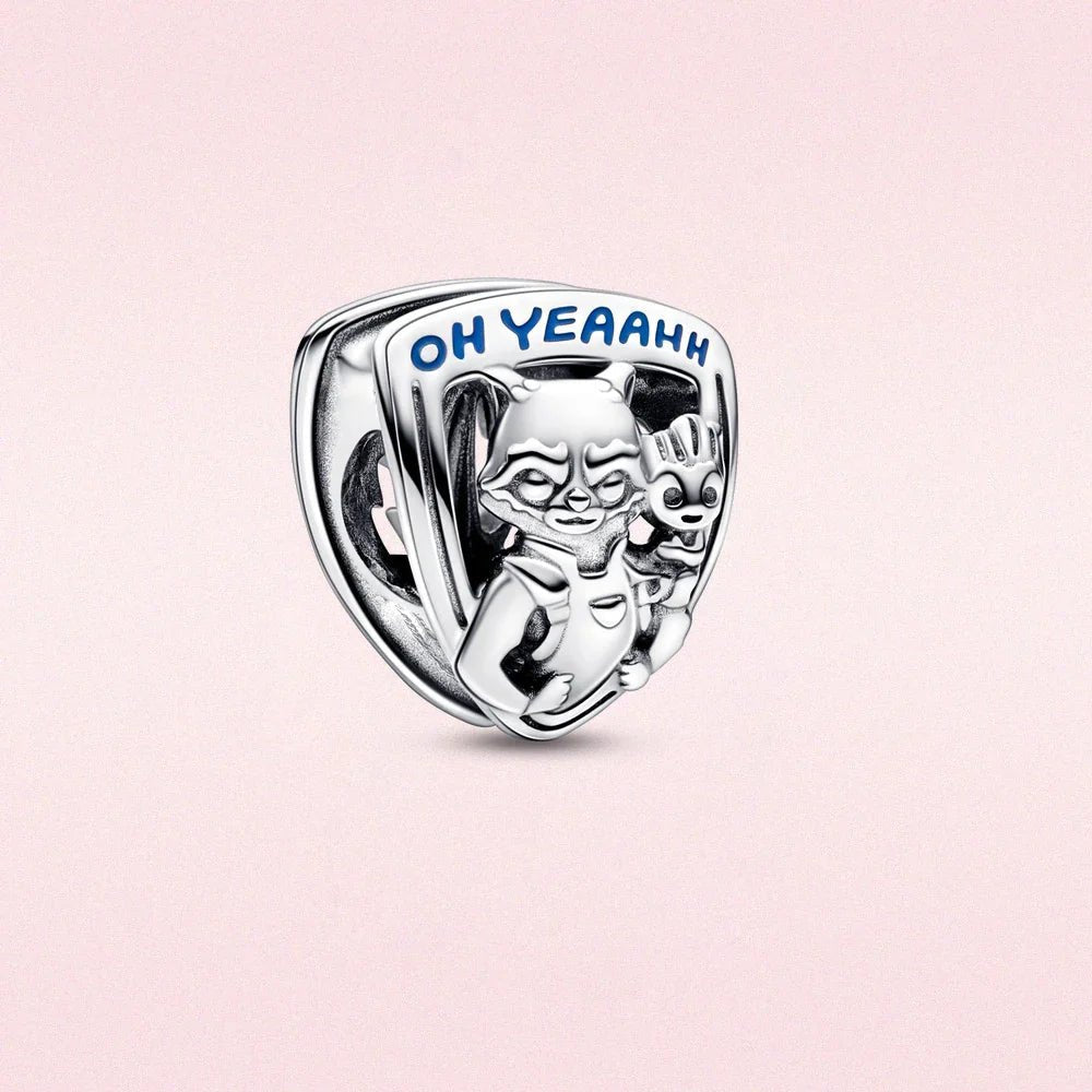 Guardians of the Galaxy Charm 925 Sterling Silber – Groot, Rocket &amp; Star - Lord mit Zirkonia - CharmsLuv