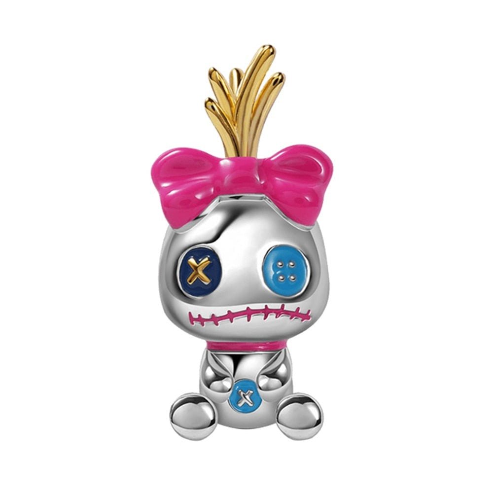 Lilo &amp; Stitch Charm 925 Sterling Silber – Ohana Familie Anhänger mit Zirkonia - CharmsLuv