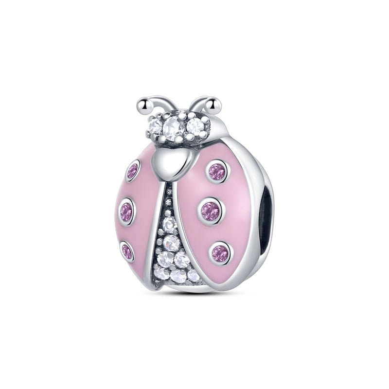 Marienkäfer Charm Anhänger 925 Sterling Silber – Glücksbringer für Bettelarmband - CharmsLuv