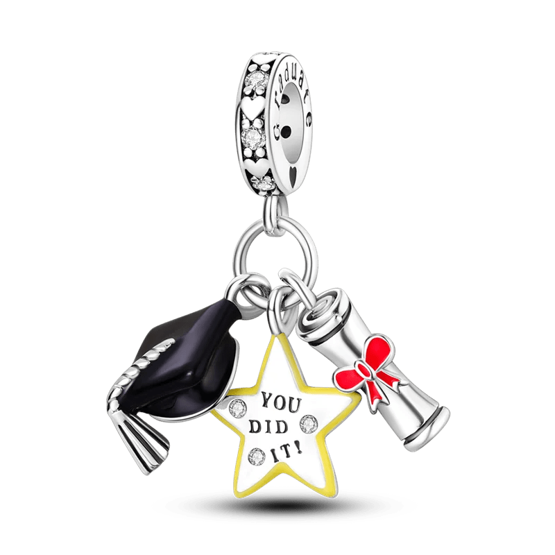 Schulabschluss Charm Kollektion 925 Sterling Silber – Geschenk - Anhänger für Bettelarmband - CharmsLuv
