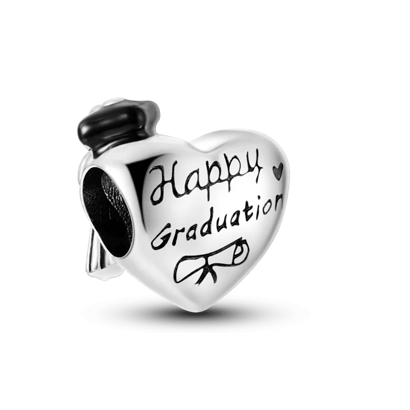 Schulabschluss Charm Kollektion 925 Sterling Silber – Geschenk - Anhänger für Bettelarmband - CharmsLuv
