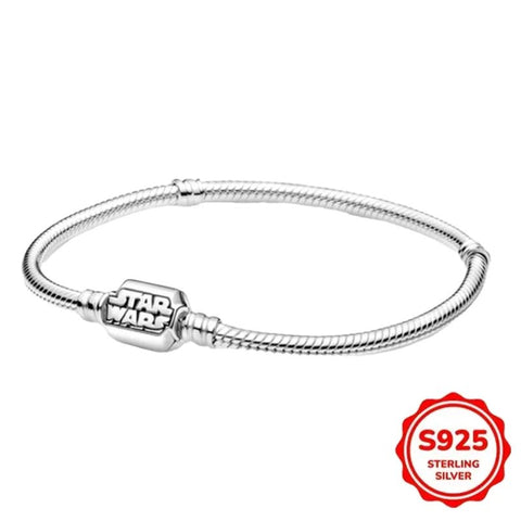 Star Wars Armband 925 Sterling Silber – Leder & Schlangenkette für Charms - CharmsLuv