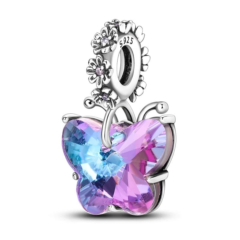 Tier Charm Anhänger 925 Sterling Silber – Biene, Kolibri & Glühwürmchen mit Zirkonia - CharmsLuv