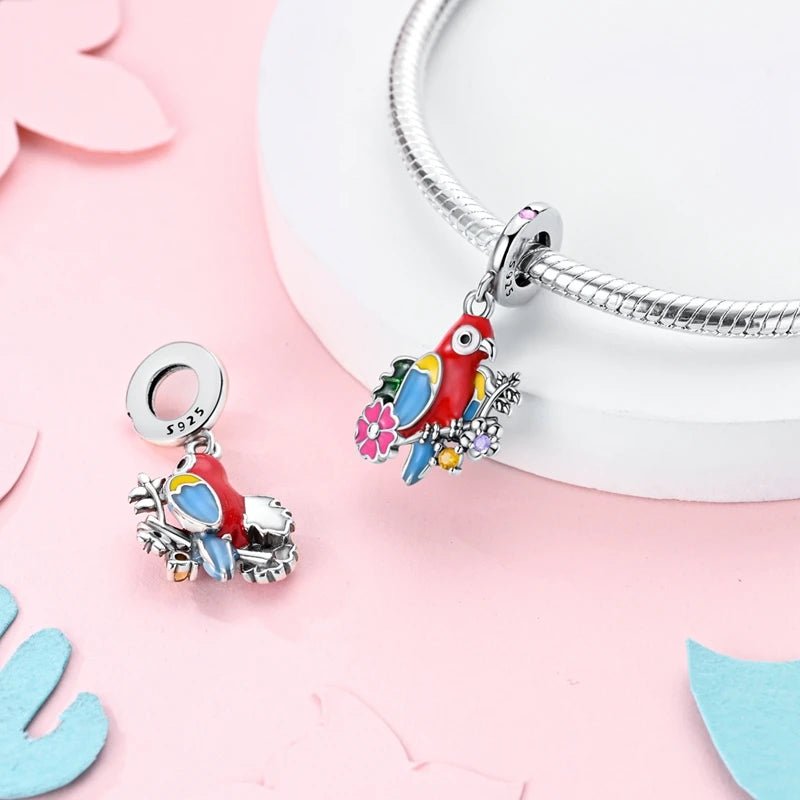 Tier Charm Anhänger 925 Sterling Silber – Biene, Kolibri & Glühwürmchen mit Zirkonia - CharmsLuv