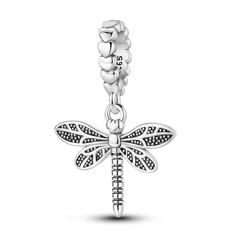 Tier Charm Anhänger 925 Sterling Silber – Biene, Kolibri & Glühwürmchen mit Zirkonia - CharmsLuv
