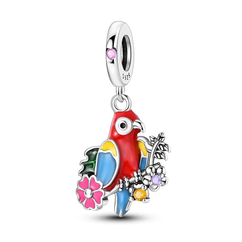 Tier Charm Anhänger 925 Sterling Silber – Biene, Kolibri & Glühwürmchen mit Zirkonia - CharmsLuv