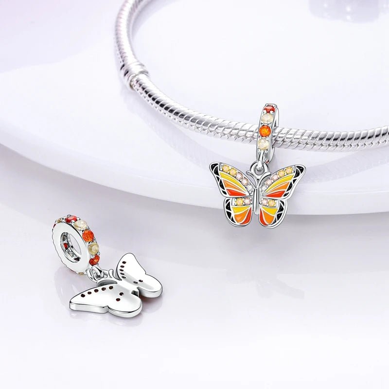 Tier Charm Anhänger 925 Sterling Silber – Biene, Kolibri & Glühwürmchen mit Zirkonia - CharmsLuv