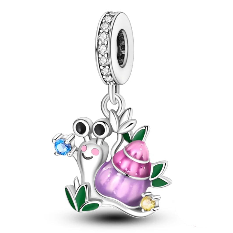 Tier Charm Anhänger 925 Sterling Silber – Biene, Kolibri & Glühwürmchen mit Zirkonia - CharmsLuv