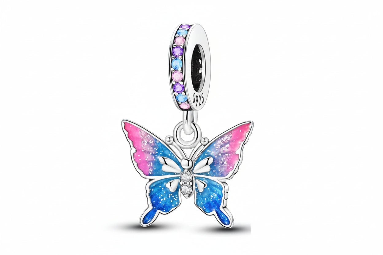 Tier Charm Anhänger 925 Sterling Silber – Biene, Kolibri & Glühwürmchen mit Zirkonia - CharmsLuv