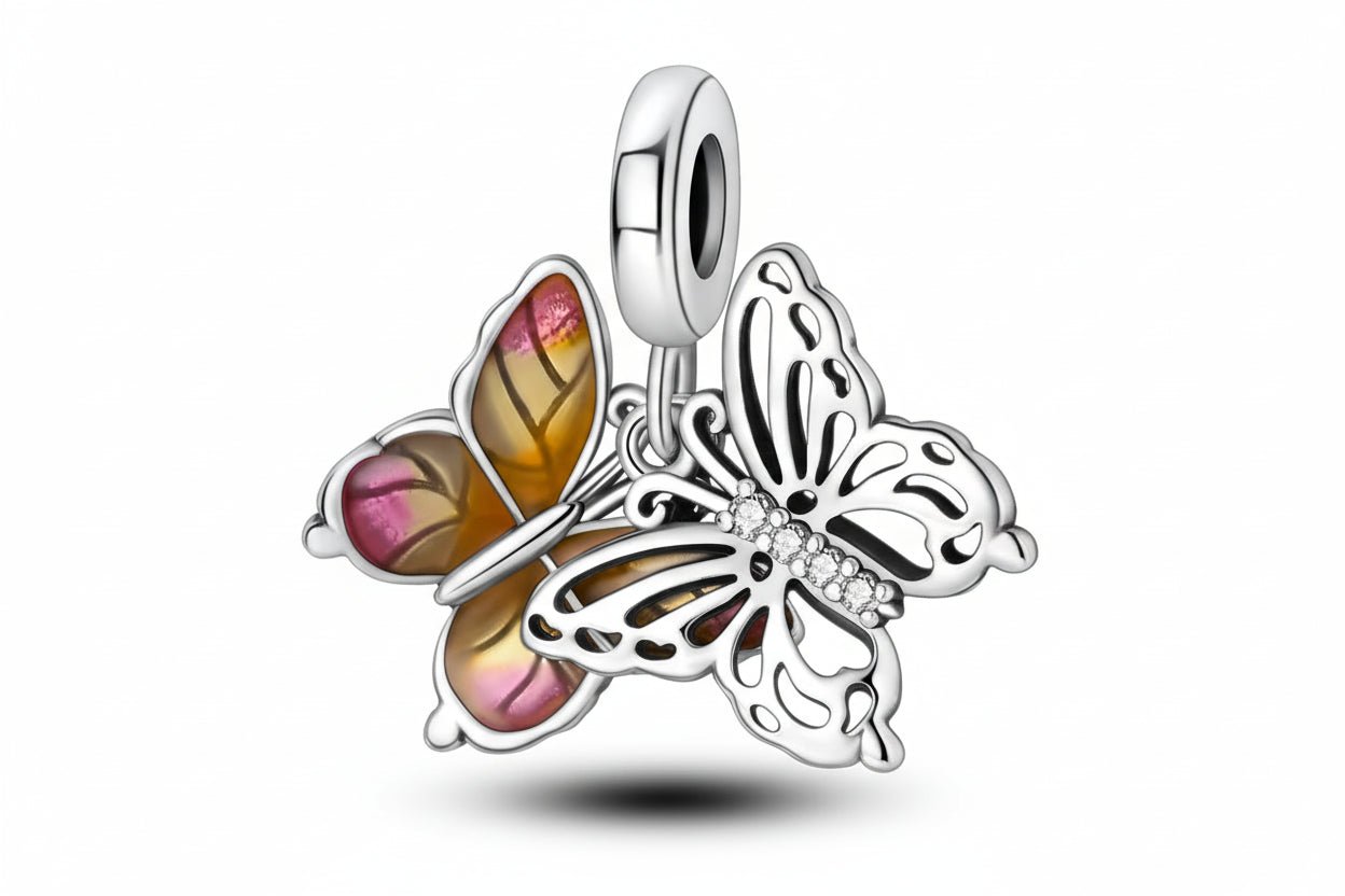 Tier Charm Anhänger 925 Sterling Silber – Biene, Kolibri & Glühwürmchen mit Zirkonia - CharmsLuv