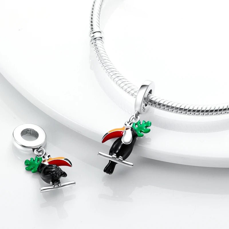 Tier Charm Anhänger 925 Sterling Silber – Biene, Kolibri & Glühwürmchen mit Zirkonia - CharmsLuv