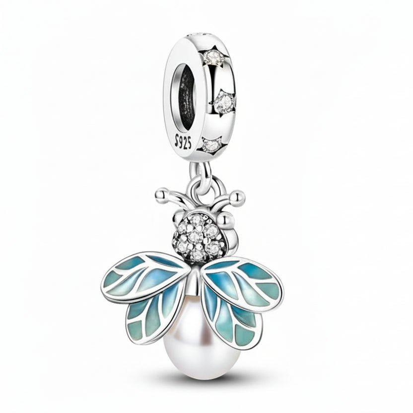 Tier Charm Anhänger 925 Sterling Silber – Biene, Kolibri & Glühwürmchen mit Zirkonia - CharmsLuv
