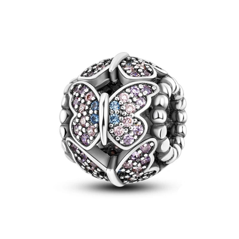 Tier Charm Anhänger 925 Sterling Silber – Biene, Kolibri & Glühwürmchen mit Zirkonia - CharmsLuv