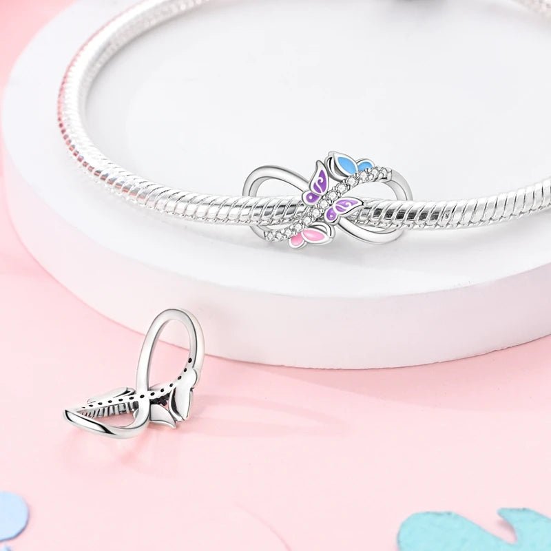 Tier Charm Anhänger 925 Sterling Silber – Biene, Kolibri & Glühwürmchen mit Zirkonia - CharmsLuv