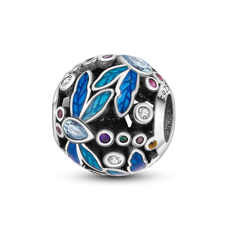 Tier Charm Anhänger 925 Sterling Silber – Biene, Kolibri & Glühwürmchen mit Zirkonia - CharmsLuv