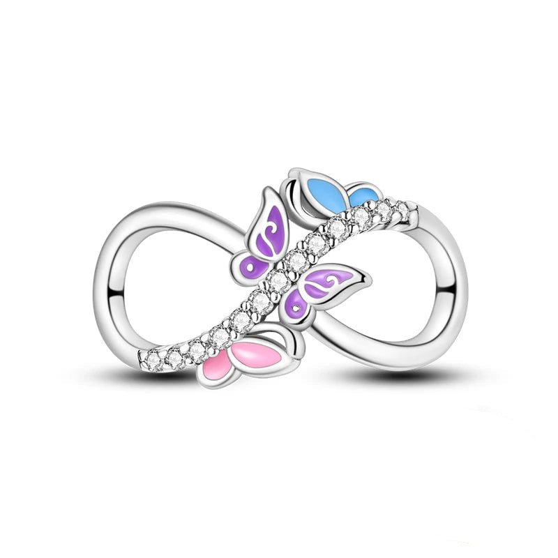 Tier Charm Anhänger 925 Sterling Silber – Biene, Kolibri & Glühwürmchen mit Zirkonia - CharmsLuv