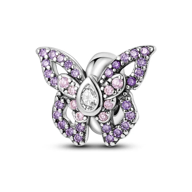 Tier Charm Anhänger 925 Sterling Silber – Biene, Kolibri & Glühwürmchen mit Zirkonia - CharmsLuv