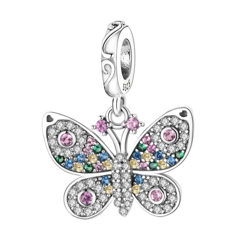 Tier Charm Anhänger 925 Sterling Silber – Biene, Kolibri & Glühwürmchen mit Zirkonia - CharmsLuv