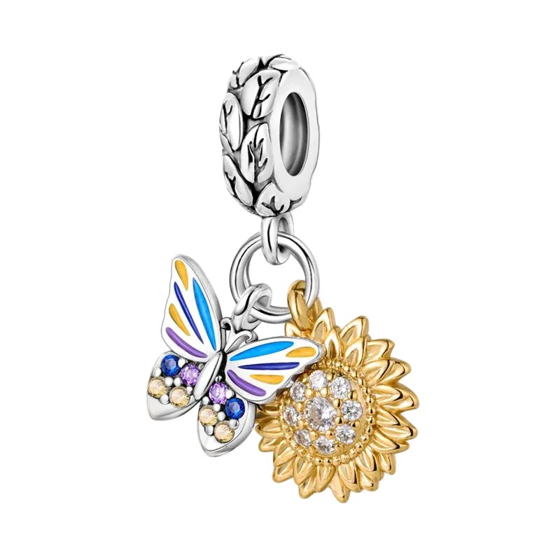 Tier Charm Anhänger 925 Sterling Silber – Biene, Kolibri & Glühwürmchen mit Zirkonia - CharmsLuv