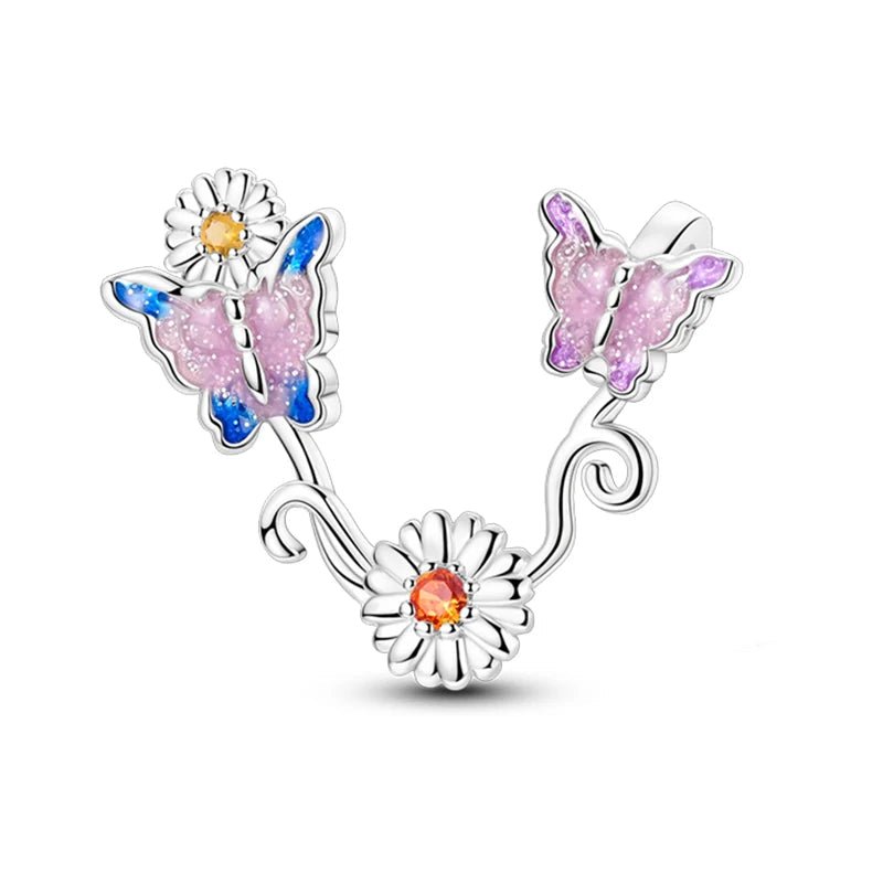 Tier Charm Anhänger 925 Sterling Silber – Biene, Kolibri & Glühwürmchen mit Zirkonia - CharmsLuv