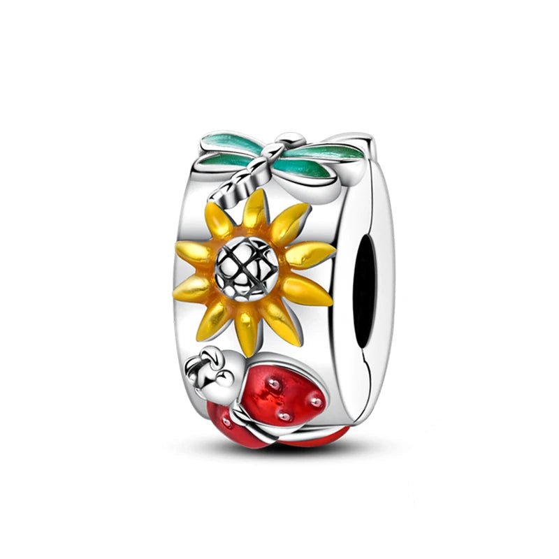 Tier Charm Anhänger 925 Sterling Silber – Biene, Kolibri & Glühwürmchen mit Zirkonia - CharmsLuv