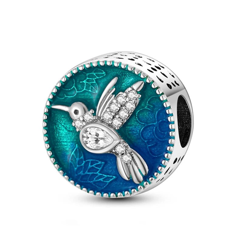 Tier Charm Anhänger 925 Sterling Silber – Biene, Kolibri & Glühwürmchen mit Zirkonia - CharmsLuv