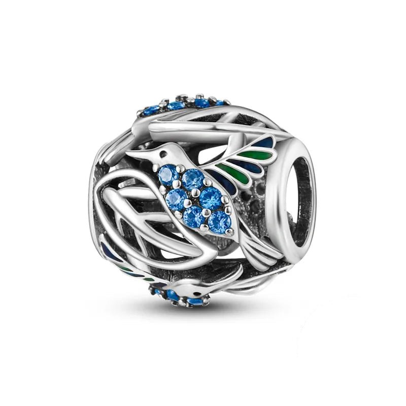 Tier Charm Anhänger 925 Sterling Silber – Biene, Kolibri & Glühwürmchen mit Zirkonia - CharmsLuv