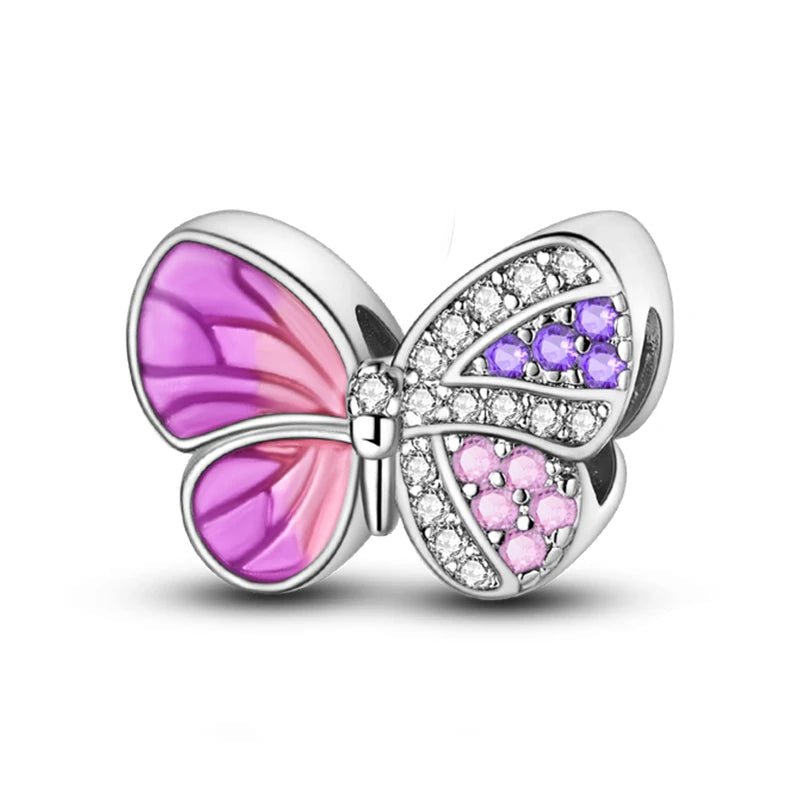 Tier Charm Anhänger 925 Sterling Silber – Biene, Kolibri & Glühwürmchen mit Zirkonia - CharmsLuv