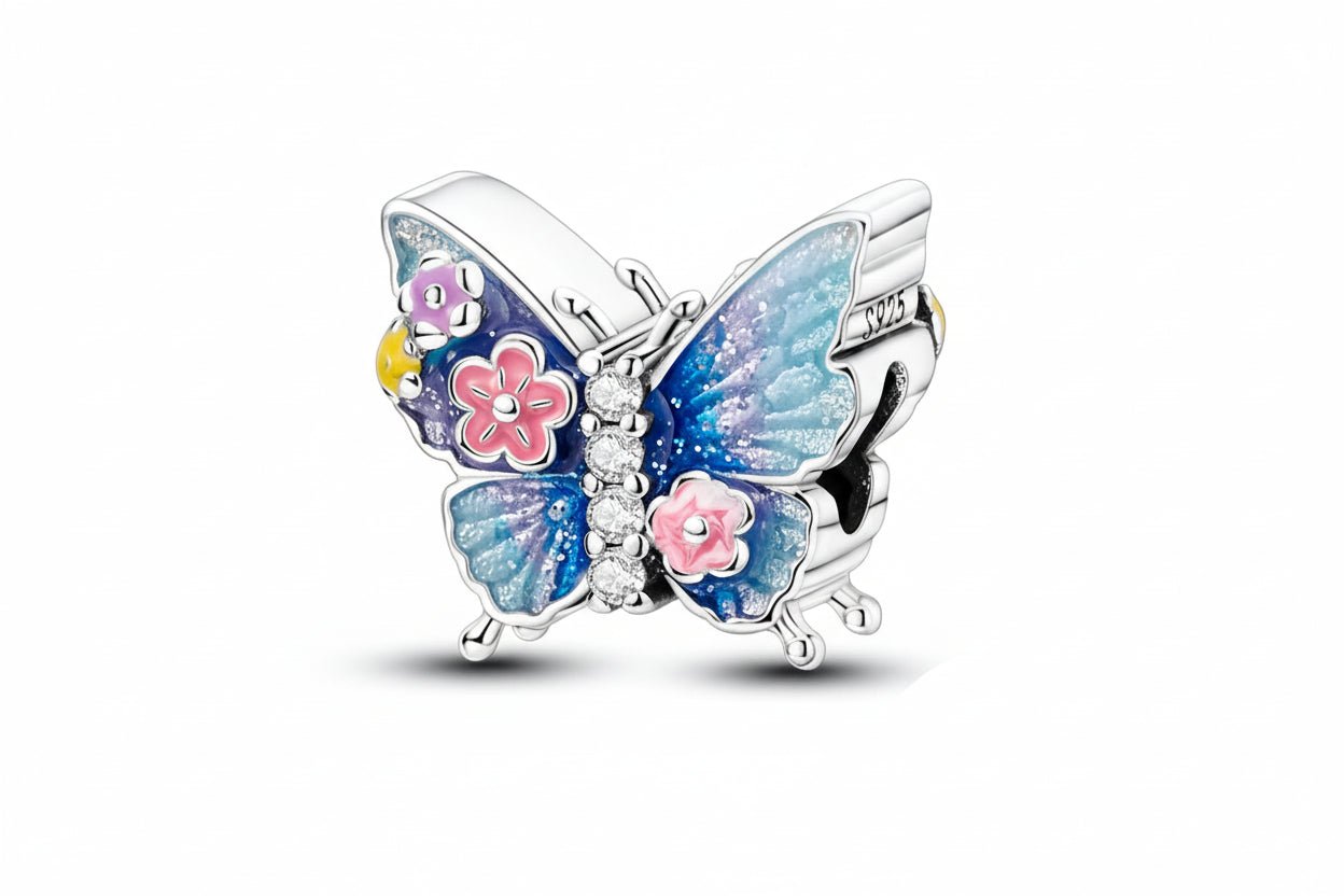 Tier Charm Anhänger 925 Sterling Silber – Biene, Kolibri & Glühwürmchen mit Zirkonia - CharmsLuv