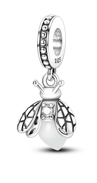 Tier Charm Anhänger 925 Sterling Silber – Biene, Kolibri & Glühwürmchen mit Zirkonia - CharmsLuv