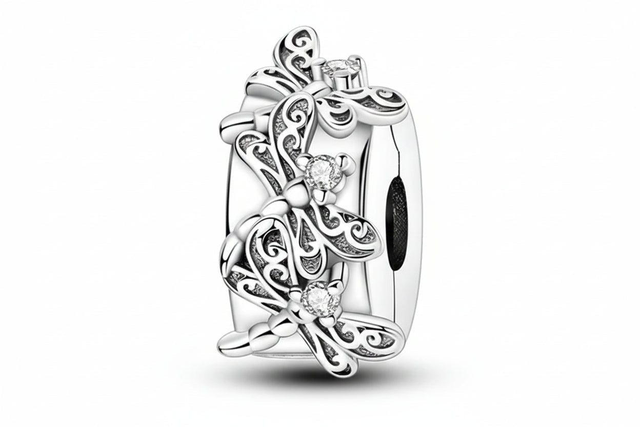 Tier Charm Anhänger 925 Sterling Silber – Biene, Kolibri & Glühwürmchen mit Zirkonia - CharmsLuv