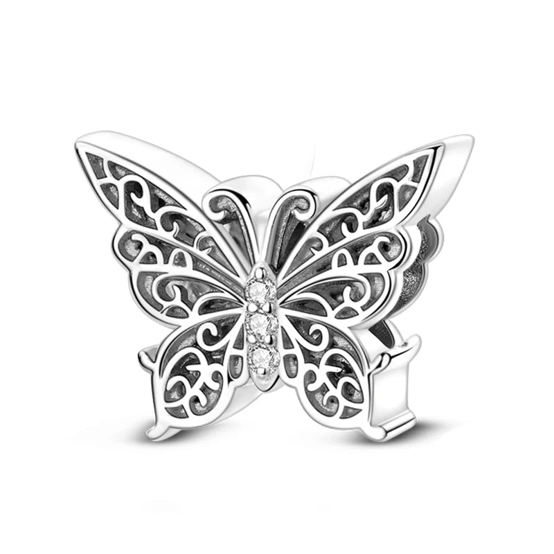 Tier Charm Anhänger 925 Sterling Silber – Biene, Kolibri & Glühwürmchen mit Zirkonia - CharmsLuv