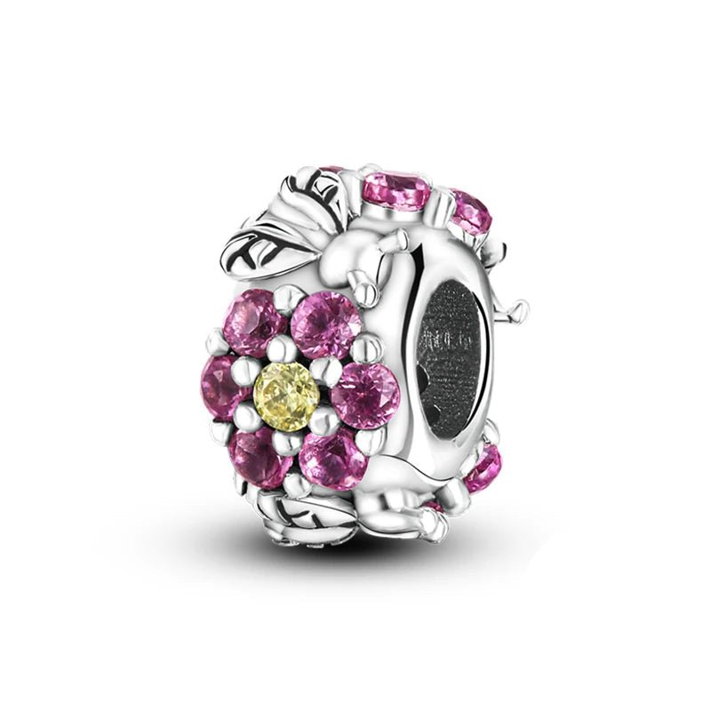 Tier Charm Anhänger 925 Sterling Silber – Biene, Kolibri & Glühwürmchen mit Zirkonia - CharmsLuv