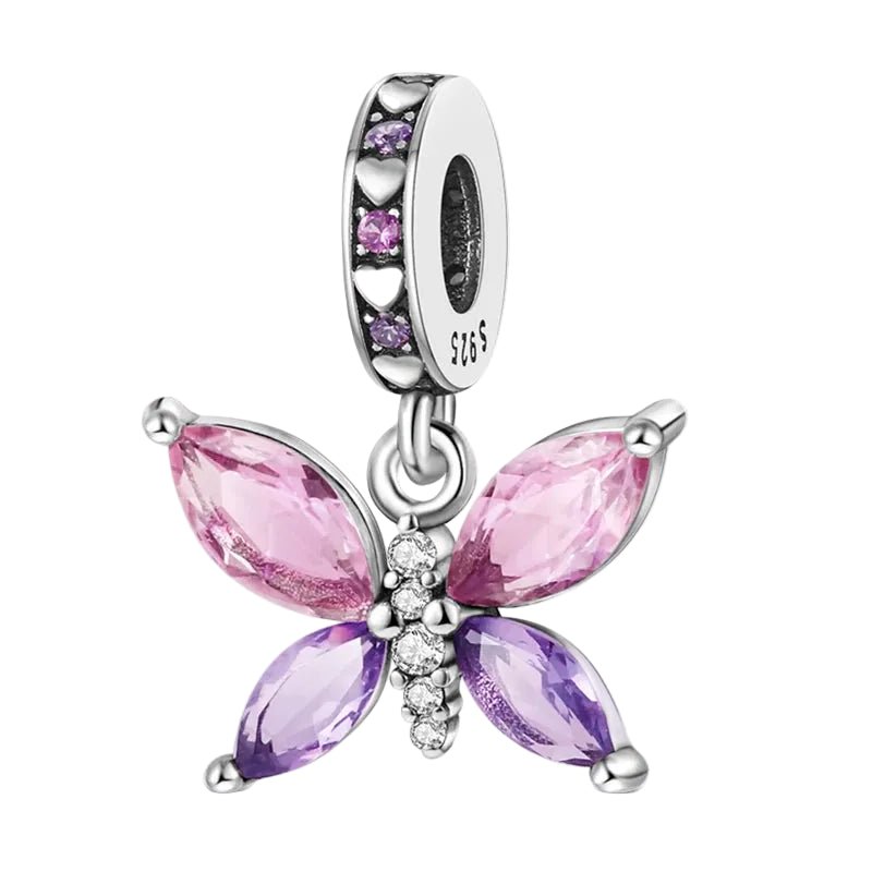 Tier Charm Anhänger 925 Sterling Silber – Biene, Kolibri & Glühwürmchen mit Zirkonia - CharmsLuv