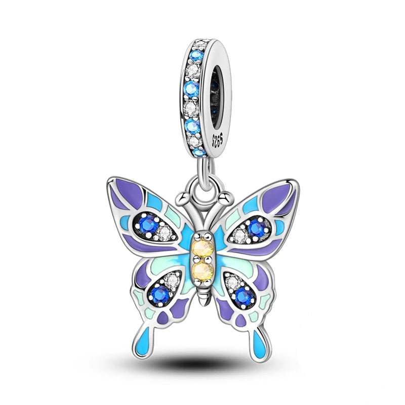 Tier Charm Anhänger 925 Sterling Silber – Biene, Kolibri & Glühwürmchen mit Zirkonia - CharmsLuv