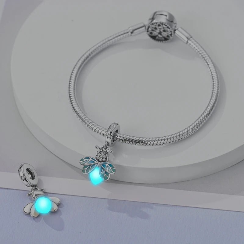 Tier Charm Anhänger 925 Sterling Silber – Biene, Kolibri & Glühwürmchen mit Zirkonia - CharmsLuv