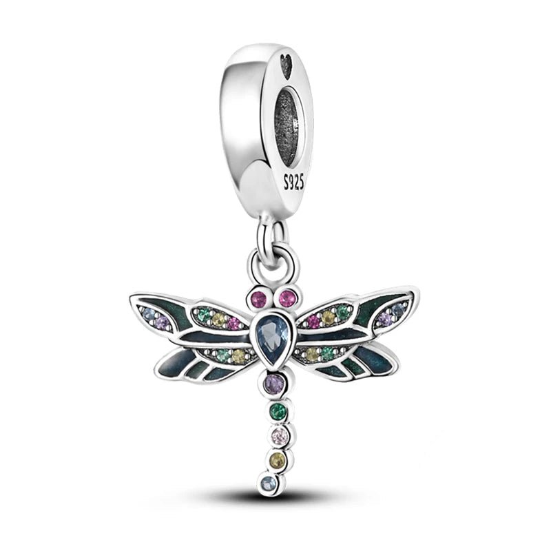 Tier Charm Anhänger 925 Sterling Silber – Biene, Kolibri & Glühwürmchen mit Zirkonia - CharmsLuv
