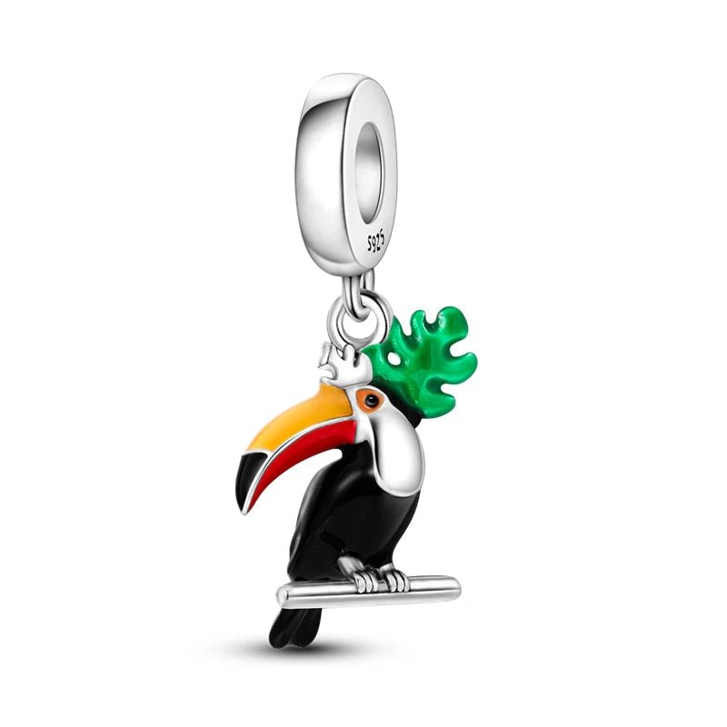 Tier Charm Anhänger 925 Sterling Silber – Biene, Kolibri & Glühwürmchen mit Zirkonia - CharmsLuv