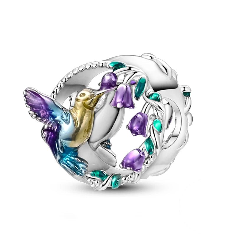 Tier Charm Anhänger 925 Sterling Silber – Biene, Kolibri & Glühwürmchen mit Zirkonia - CharmsLuv