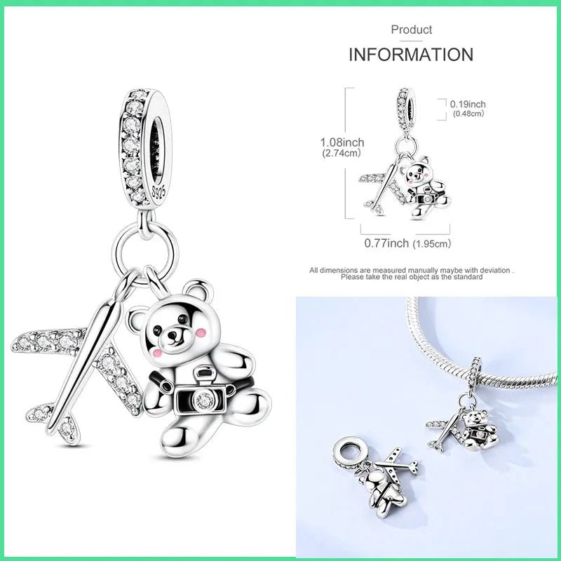 Tier Charm Anhänger Set 925 Sterling Silber – Löwe, Tiger, Wolf, Drache & mehr für Bettelarmband - CharmsLuv