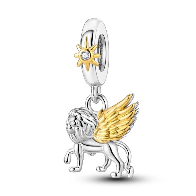 Tier Charm Anhänger Set 925 Sterling Silber – Löwe, Tiger, Wolf, Drache & mehr für Bettelarmband - CharmsLuv