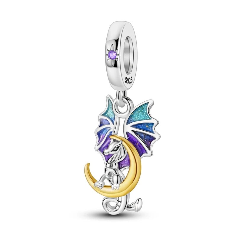 Tier Charm Anhänger Set 925 Sterling Silber – Löwe, Tiger, Wolf, Drache & mehr für Bettelarmband - CharmsLuv