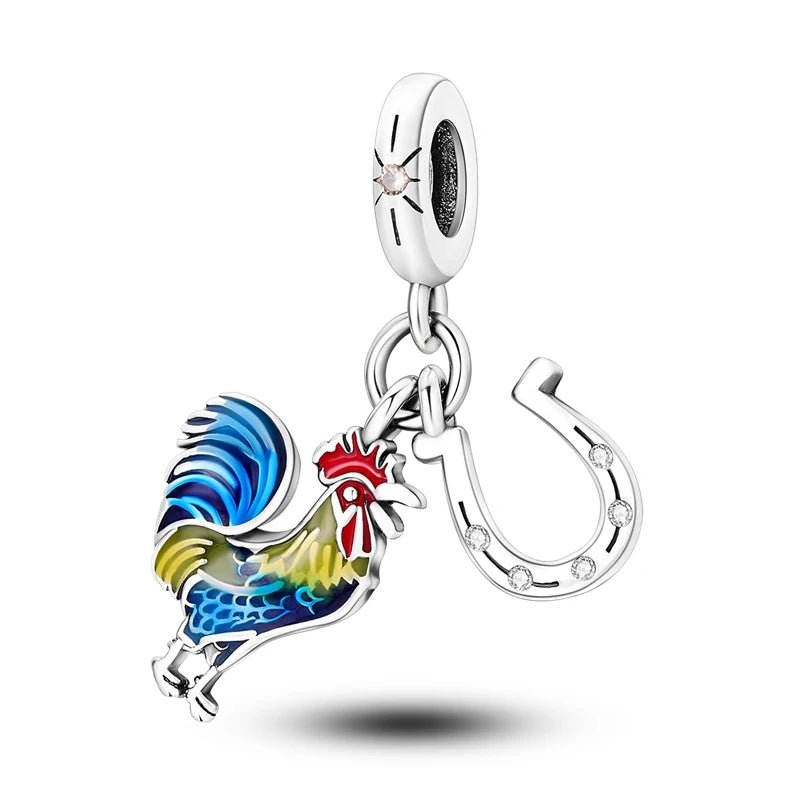 Tier Charm Anhänger Set 925 Sterling Silber – Löwe, Tiger, Wolf, Drache & mehr für Bettelarmband - CharmsLuv
