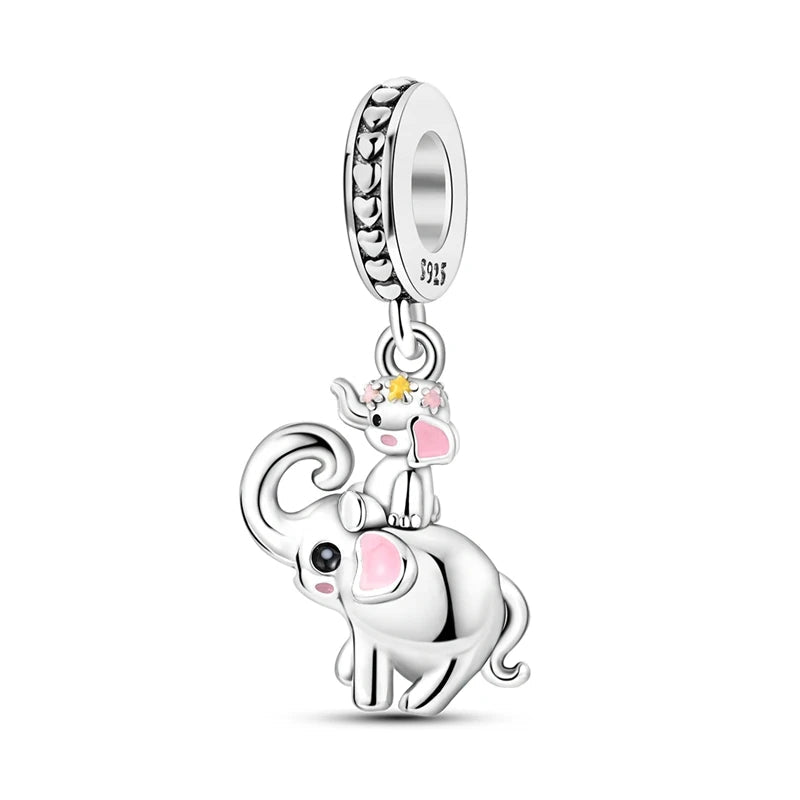 Tier Charm Anhänger Set 925 Sterling Silber – Löwe, Tiger, Wolf, Drache & mehr für Bettelarmband - CharmsLuv