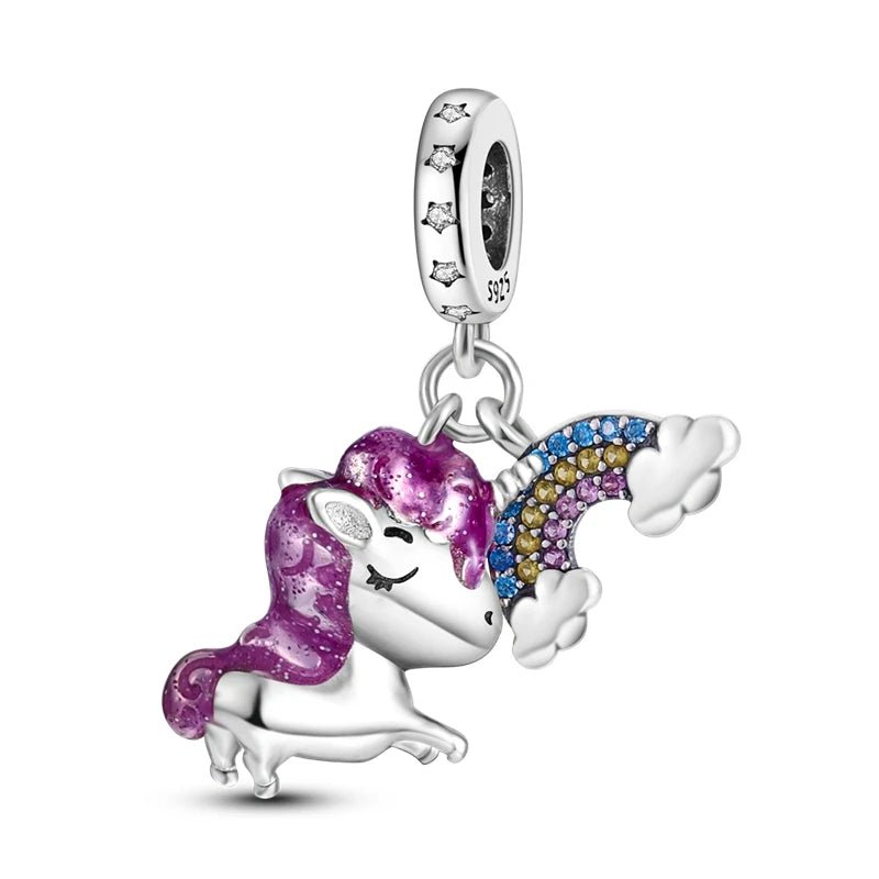 Tier Charm Anhänger Set 925 Sterling Silber – Löwe, Tiger, Wolf, Drache & mehr für Bettelarmband - CharmsLuv