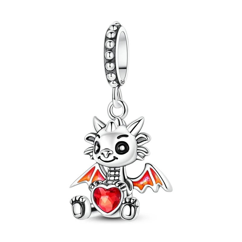 Tier Charm Anhänger Set 925 Sterling Silber – Löwe, Tiger, Wolf, Drache & mehr für Bettelarmband - CharmsLuv