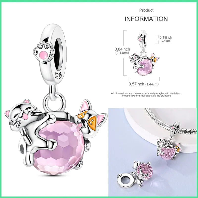 Tier Charm Anhänger Set 925 Sterling Silber – Löwe, Tiger, Wolf, Drache & mehr für Bettelarmband - CharmsLuv